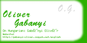 oliver gabanyi business card